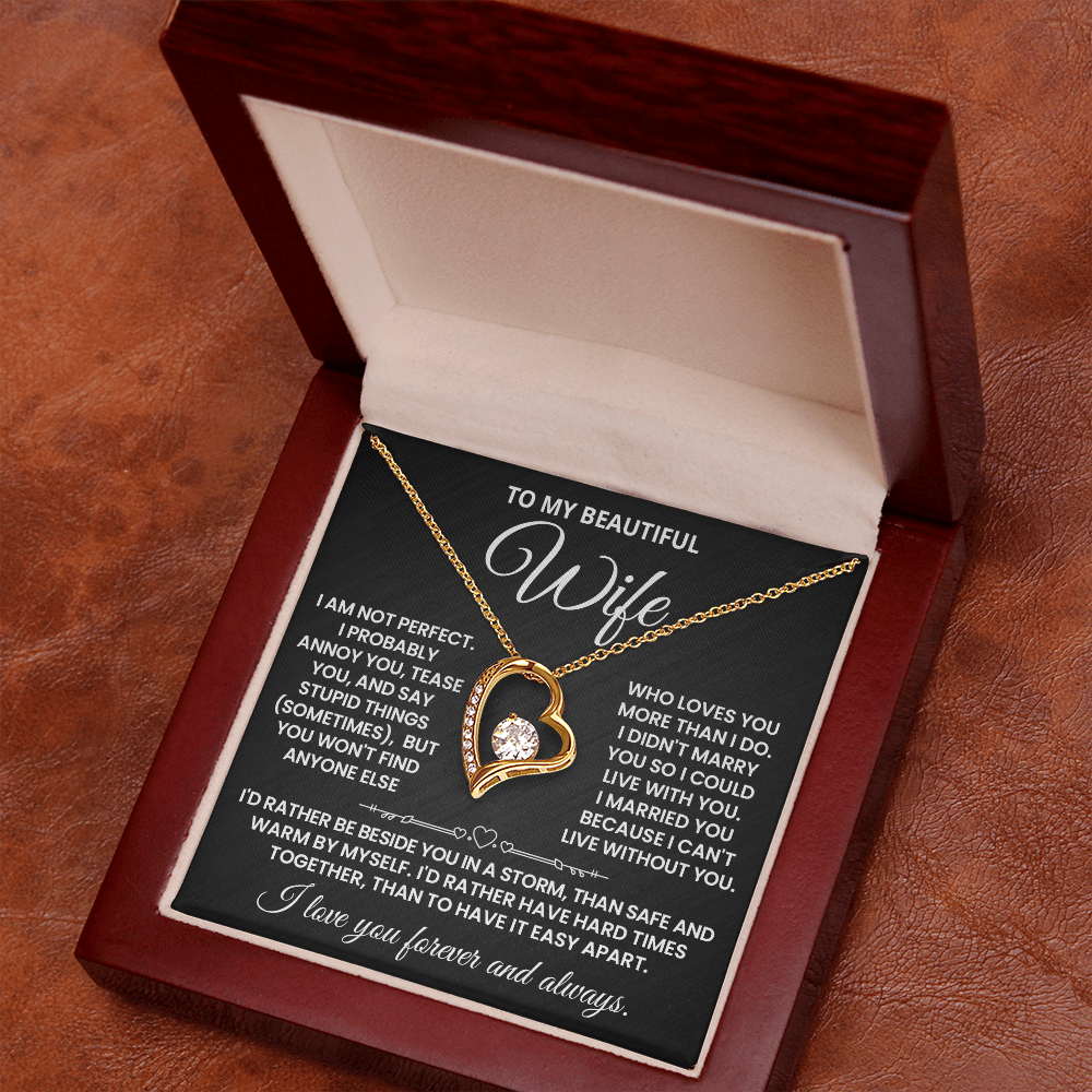 To My Wife - I Can't Live Without You - Forever Love Necklace