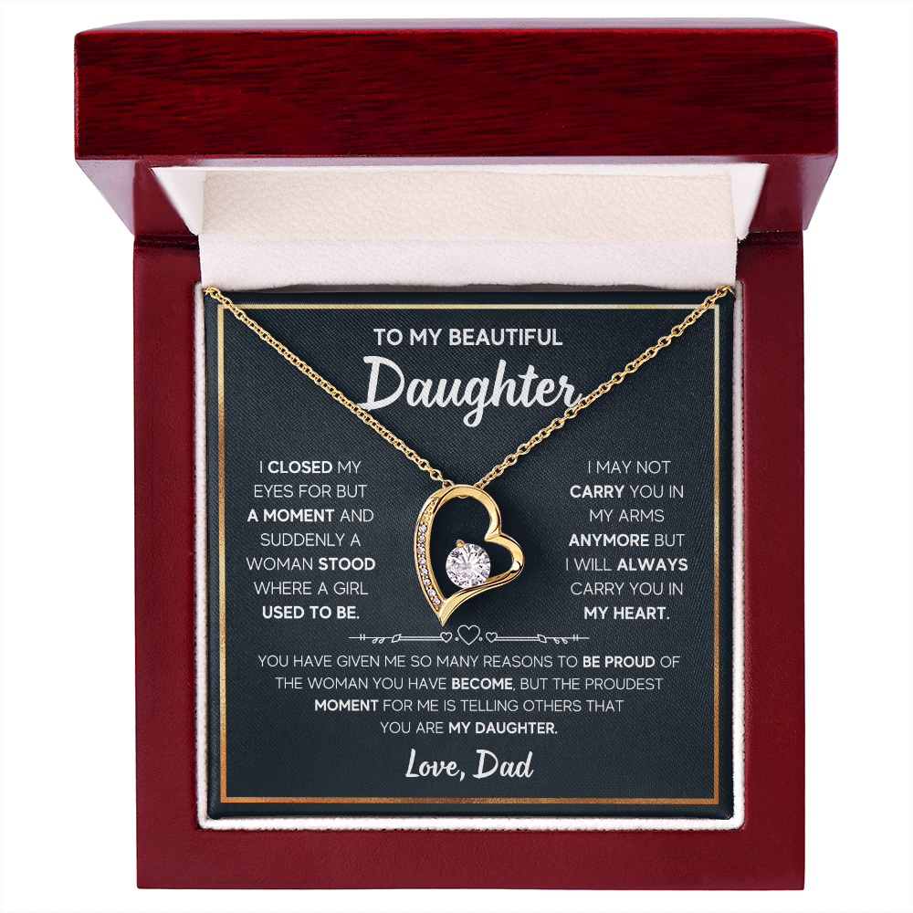 Daughter - I closed my eyes - Dad - Forever Love Necklace