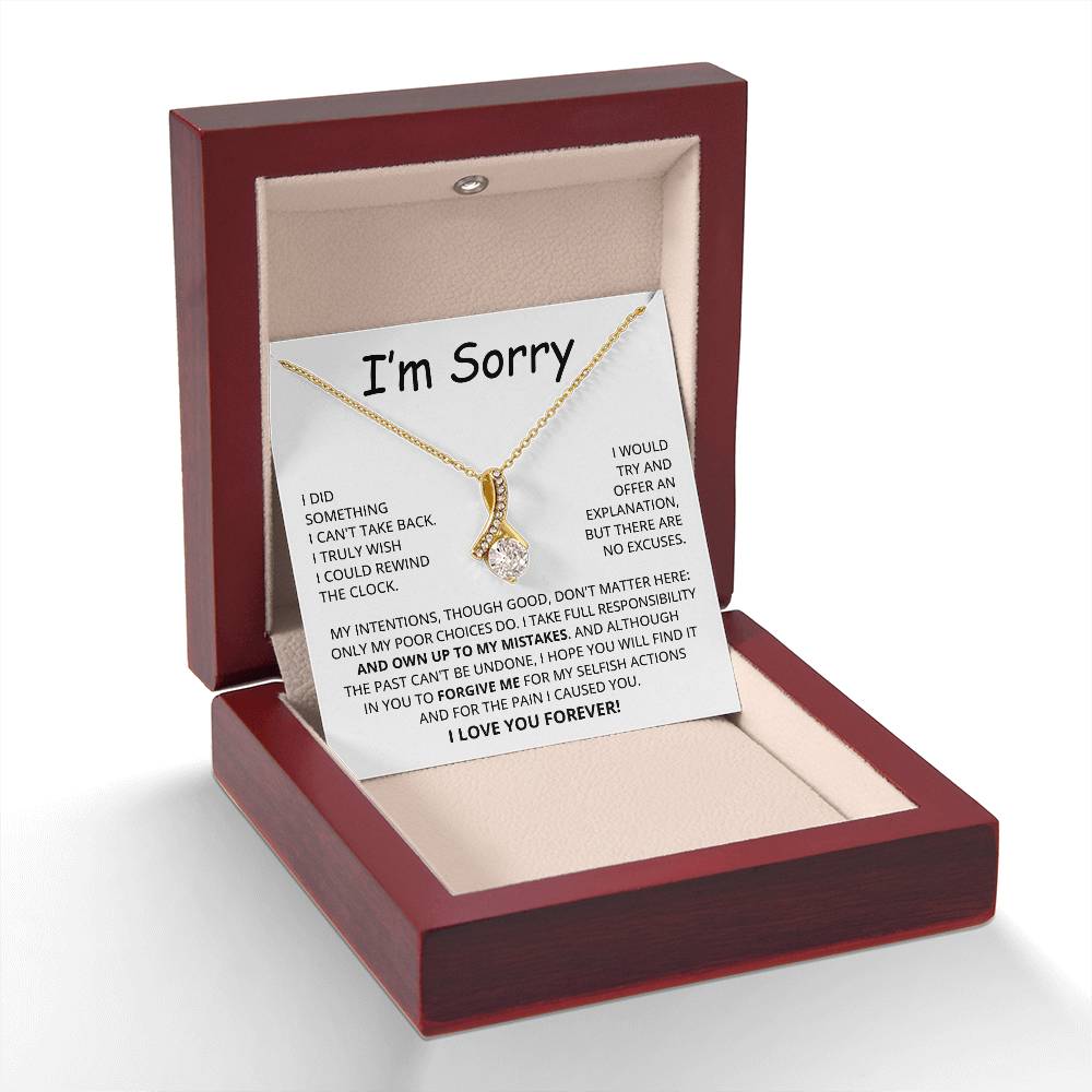 Im Sorry Gifts For Her, Apology Gifts For Her, I Am Sorry Gifts for Wife, Soulmate Gifts - I Take Full Responsibility - Giant Sorry Forgiveness Necklace with Message Card and Gift Box