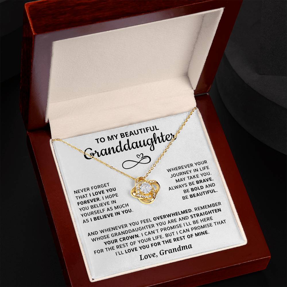 Granddaughter - Believe In Yourself - Love Knot Necklace