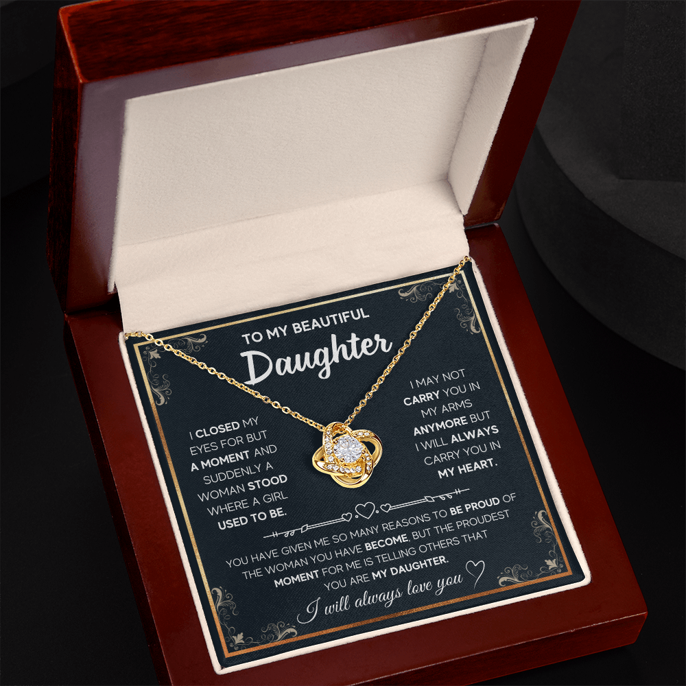 DS-1507606 - Daughter - I closed My Eyes - Love Knot Necklace