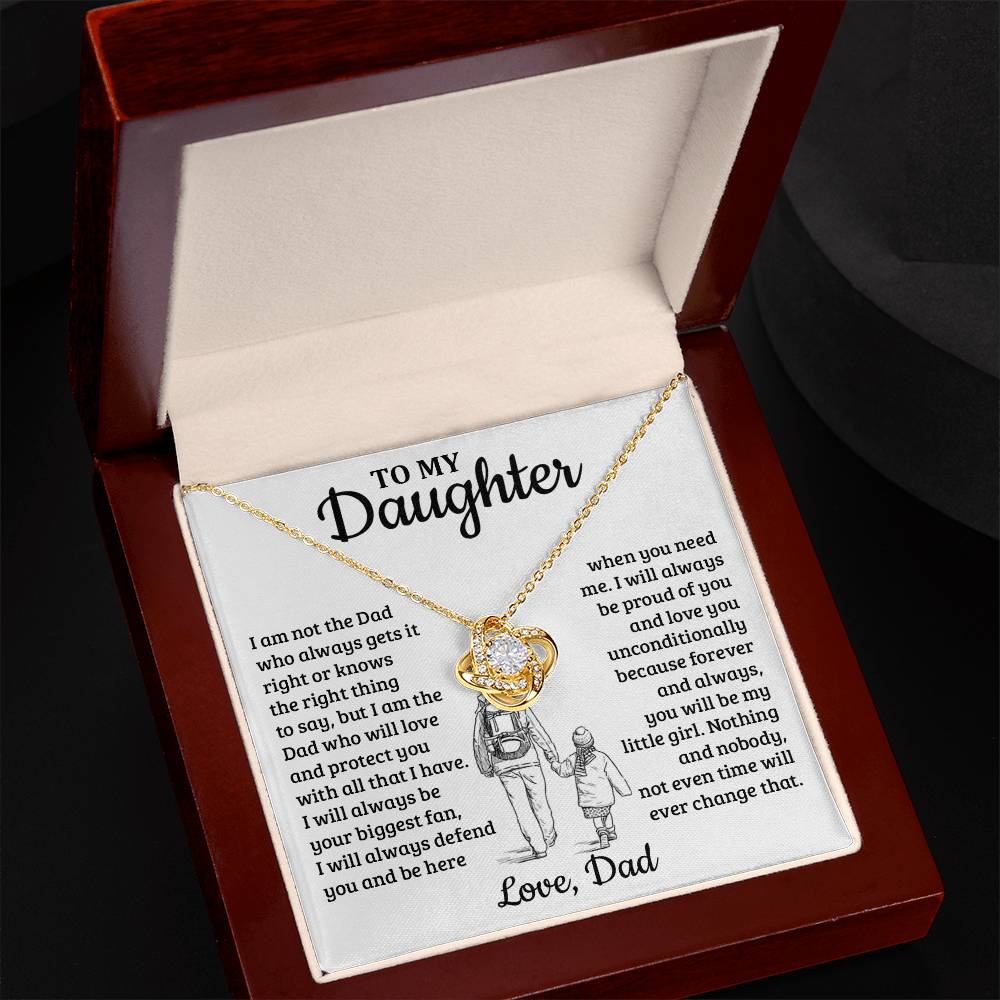 To My Daughter - I am not the dad - Love Knot Necklace