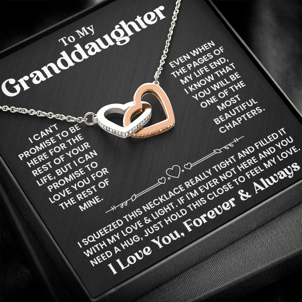 Granddaughter - Even when - Interlocking Hearts Necklace
