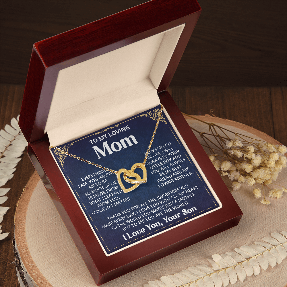 Mom - Everything I am - Interlocking Hearts Necklace
