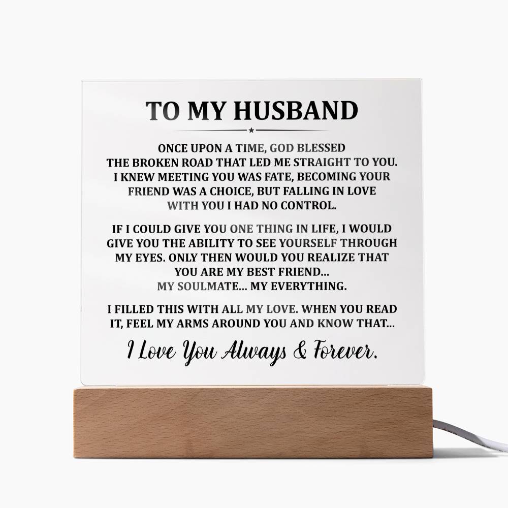 To My Husband I Love You Forever Wedding Anniversary Gifts for Husband from Wife, Birthday Gifts for Husband Acrylic Plaque from Wife