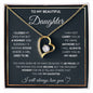 Father To Daughter Gifts From Dad, Father Daughter Necklace Sterling Silver, To My Daughter Necklace From Daddy On Graduation, Birthday Gifts For Badass Beautiful Girls From Dad Jewelry