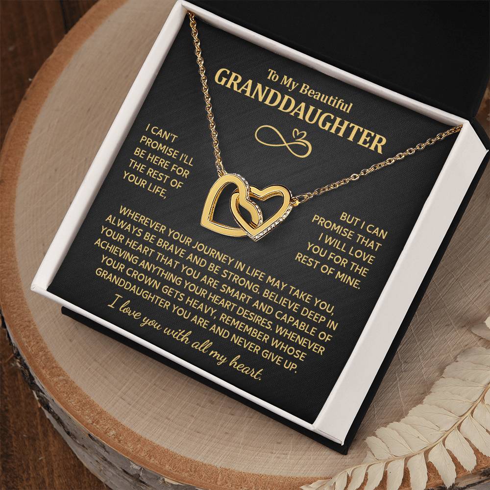 To My Granddaughter Necklace, Granddaughter Gifts From Grandma Grandmother Or Grandpa Grandfather, Jewelry Gifts For Granddaughter Birthday, Graduation, Heart Necklaces For Granddaughter
