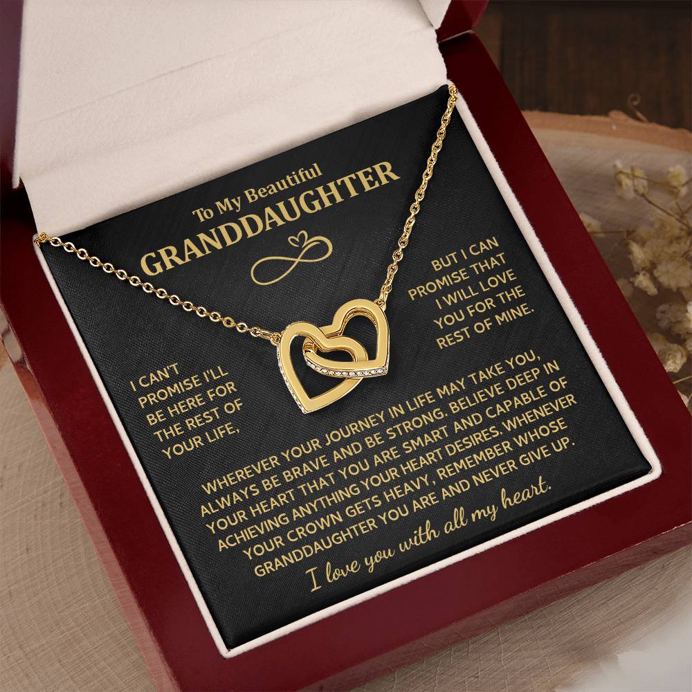 To My Granddaughter Necklace, Granddaughter Gifts From Grandma Grandmother Or Grandpa Grandfather, Jewelry Gifts For Granddaughter Birthday, Graduation, Heart Necklaces For Granddaughter
