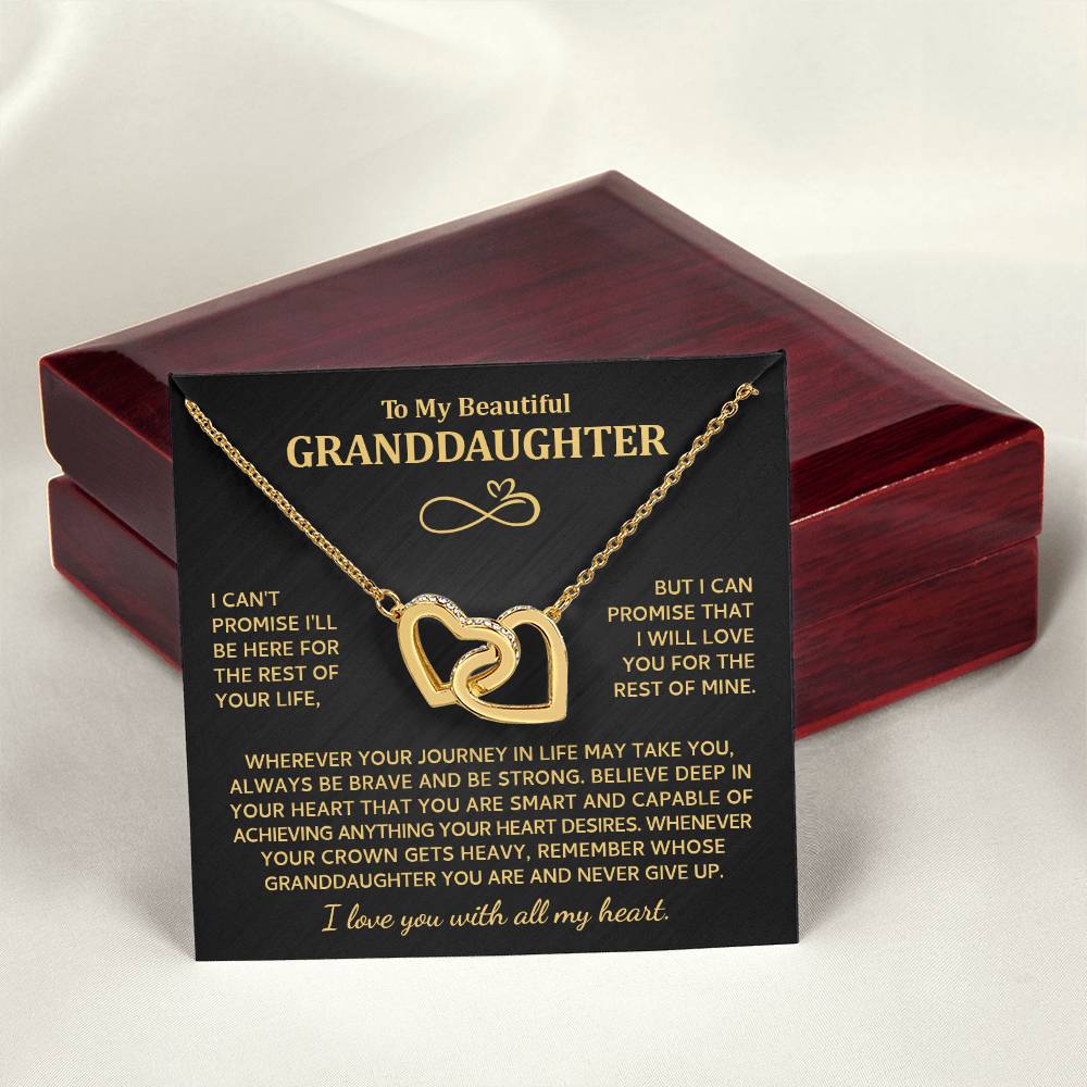 To My Granddaughter Necklace, Granddaughter Gifts From Grandma Grandmother Or Grandpa Grandfather, Jewelry Gifts For Granddaughter Birthday, Graduation, Heart Necklaces For Granddaughter