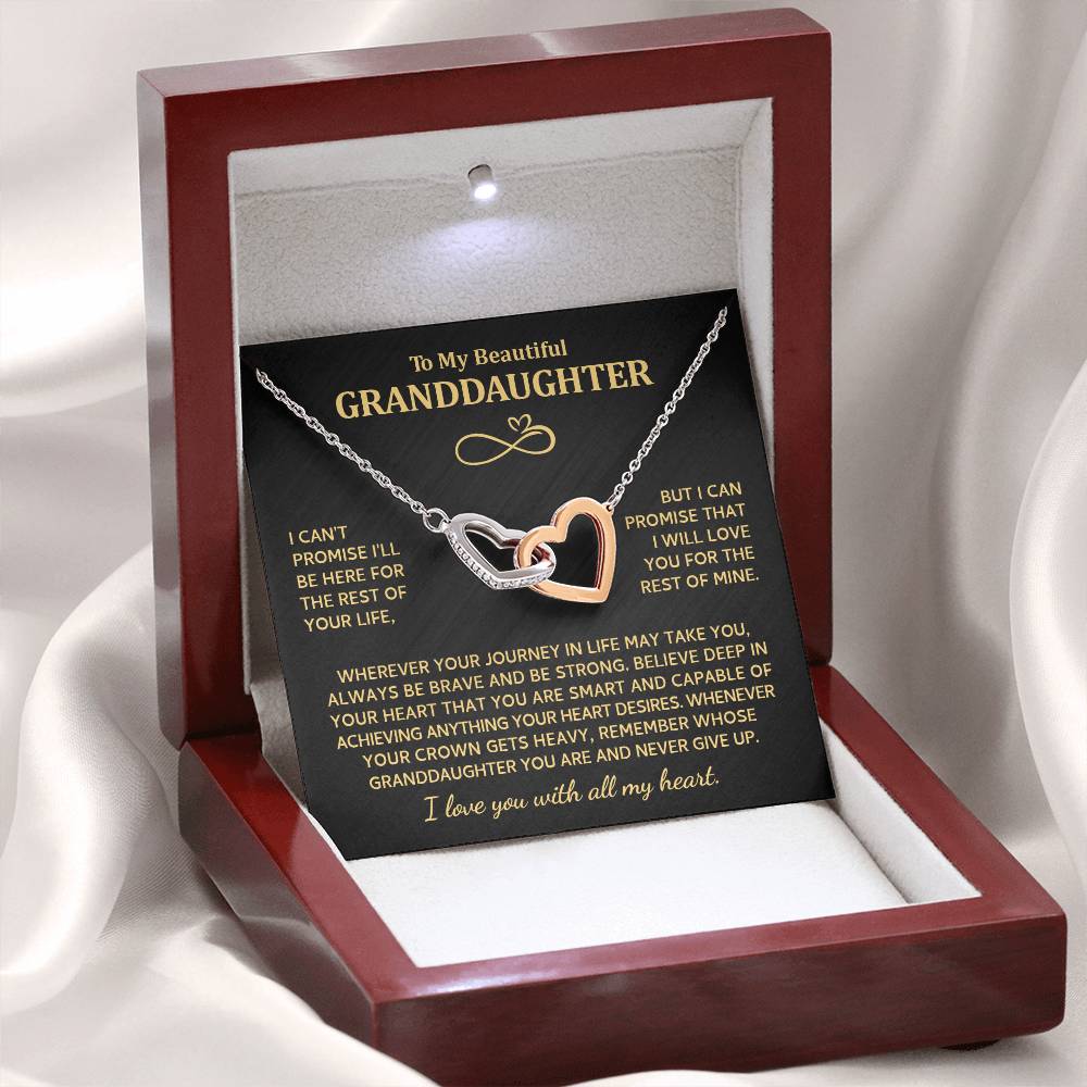 To My Granddaughter Necklace, Granddaughter Gifts From Grandma Grandmother Or Grandpa Grandfather, Jewelry Gifts For Granddaughter Birthday, Graduation, Heart Necklaces For Granddaughter