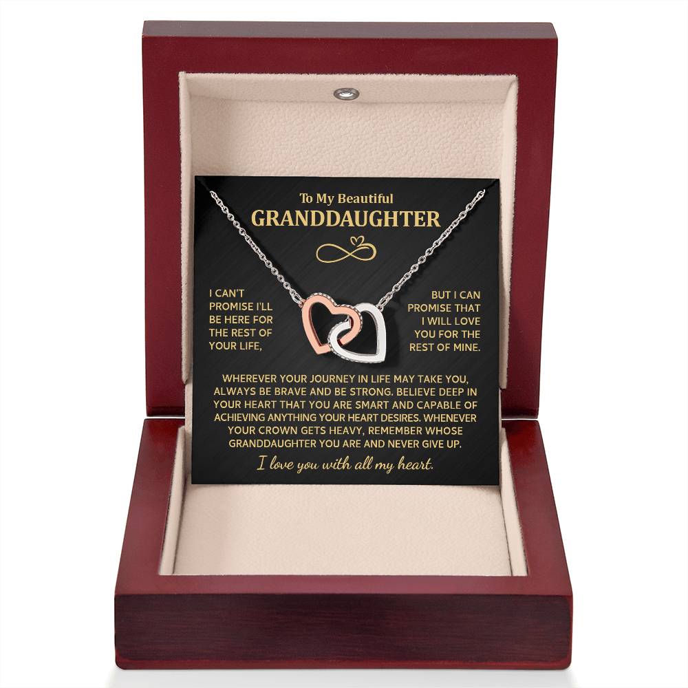 To My Granddaughter Necklace, Granddaughter Gifts From Grandma Grandmother Or Grandpa Grandfather, Jewelry Gifts For Granddaughter Birthday, Graduation, Heart Necklaces For Granddaughter