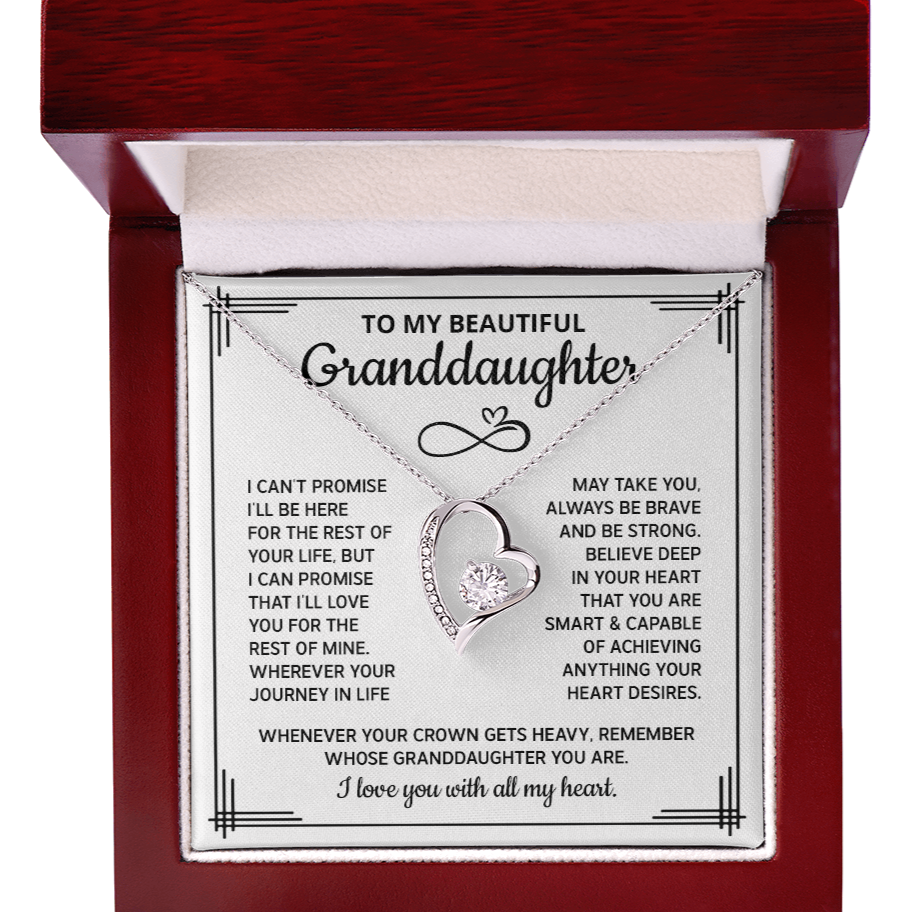 To My Granddaughter Necklace From Grandpa, Granddaughter Gifts From Grandpa Grandfather Or Grandma Grandmother, Jewelry Gifts For Granddaughter Birthday Gifts, Forever Love Necklace For Granddaughter