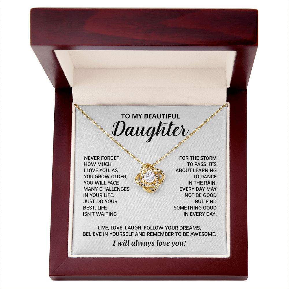 To My Daughter - As you grow older - Love Knot Necklace