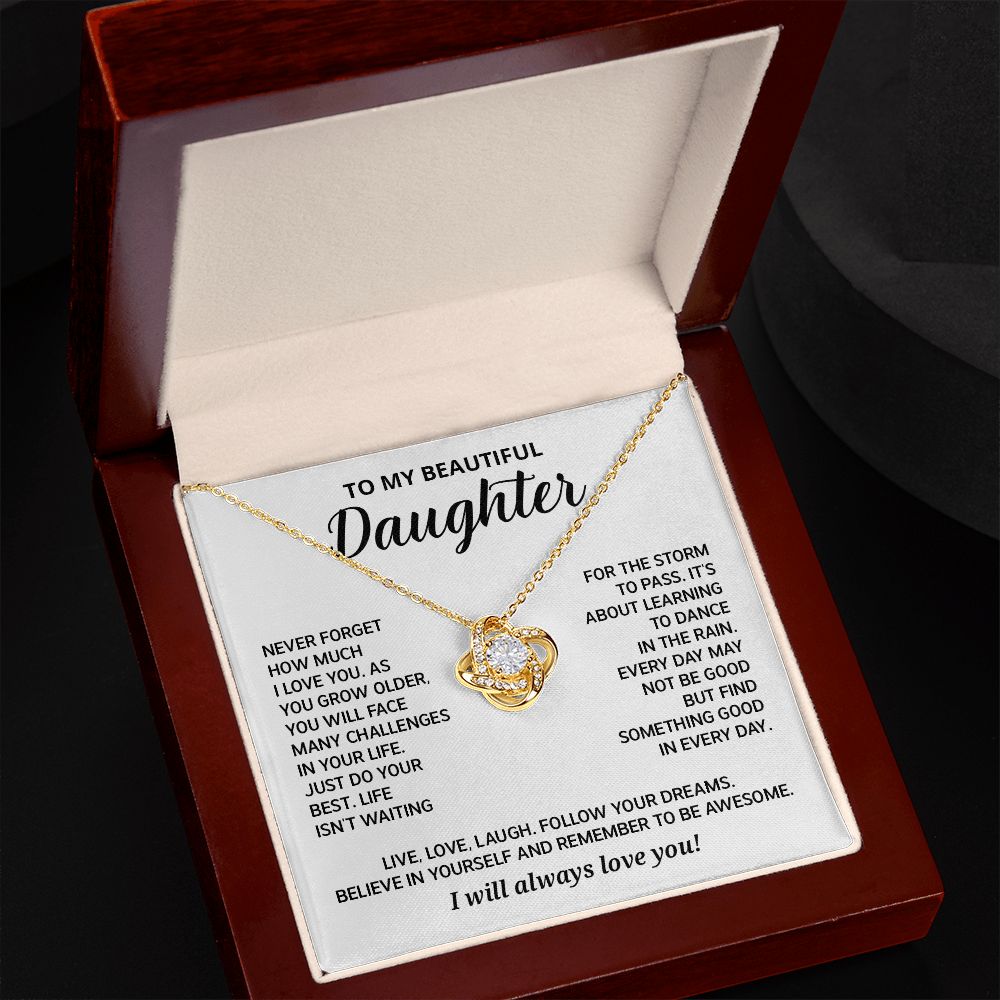 To My Daughter - As you grow older - Love Knot Necklace