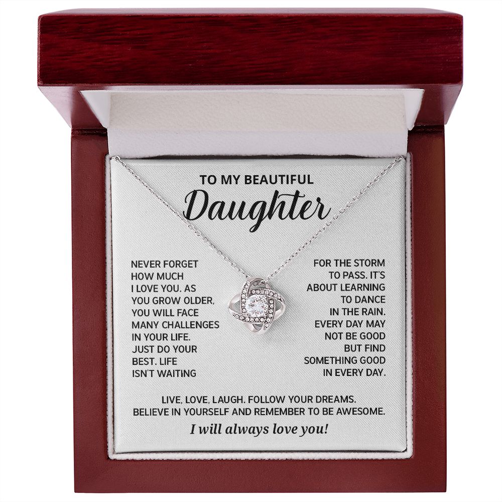 To My Daughter - As you grow older - Love Knot Necklace