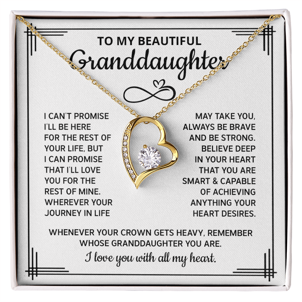 To My Granddaughter Necklace From Grandpa, Granddaughter Gifts From Grandpa Grandfather Or Grandma Grandmother, Jewelry Gifts For Granddaughter Birthday Gifts, Forever Love Necklace For Granddaughter