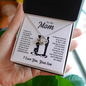 I Love You Mom Necklace Gifts for Mom from Son, Mother Necklace Gifts for Mothers Day Necklaces for Mom, To My Mom Necklace from Son to Mom Birthday Gifts Necklace with Message Card