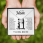 I Love You Mom Necklace Gifts for Mom from Son, Mother Necklace Gifts for Mothers Day Necklaces for Mom, To My Mom Necklace from Son to Mom Birthday Gifts Necklace with Message Card