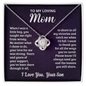 To My Loving Mom Necklace From Son, Gifts For Mom From Son To Mom Gifts For Mothers day, Mom Birthday Gifts Pendant Jewelry For Mom From Son To Mother Necklace with Message Card and Gift Box