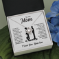 I Love You Mom Necklace Gifts for Mom from Son, Mother Necklace Gifts for Mothers Day Necklaces for Mom, To My Mom Necklace from Son to Mom Birthday Gifts Necklace with Message Card