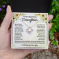 To My Daughter Necklace from Mom to Daughter Necklace from Dad, Father Daughter Necklaces for Daughter from Mom to Daughter Birthday Gifts from Dad to Daughter Jewelry with Message Card