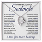 To My Beautiful Soulmate Necklace, Soulmate Jewelry For Women, Wife Necklace From Husband, Wedding Anniversary Necklace For Women, Soulmate Gifts For Her, To My Future Wife Necklace