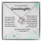 Granddaughter Necklace Gifts from Grandma to Granddaughter Gifts from Grandpa Nana, To My Beautiful Granddaughter Necklaces for Granddaughter Birthday Gifts Jewelry with Message Card