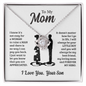 I Love You Mom Necklace Gifts for Mom from Son, Mother Necklace Gifts for Mothers Day Necklaces for Mom, To My Mom Necklace from Son to Mom Birthday Gifts Necklace with Message Card