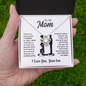 I Love You Mom Necklace Gifts for Mom from Son, Mother Necklace Gifts for Mothers Day Necklaces for Mom, To My Mom Necklace from Son to Mom Birthday Gifts Necklace with Message Card