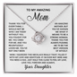 I Love You Mom Necklace Gifts for Mom from Daughter to Mom Gifts for Mothers Day from Daughter, To My Mom Necklace from Daughter to Mom Birthday Gifts Necklace with Message Card and Gift Box