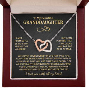 To My Granddaughter Necklace, Granddaughter Gifts From Grandma Grandmother Or Grandpa Grandfather, Jewelry Gifts For Granddaughter Birthday, Graduation, Heart Necklaces For Granddaughter