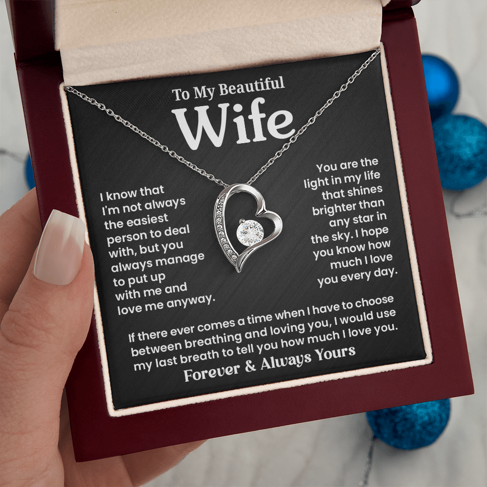 To My Wife - Breathing - Forever Love Necklace