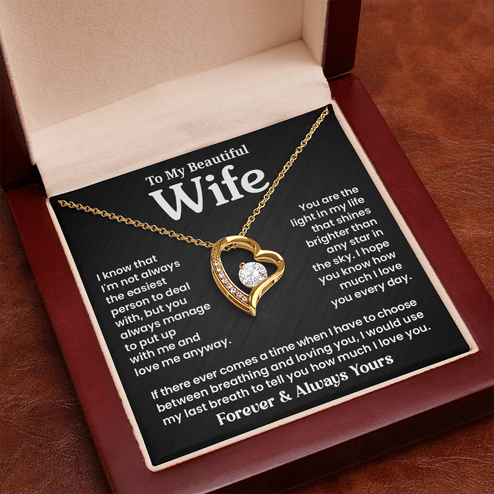 To My Wife - Breathing - Forever Love Necklace