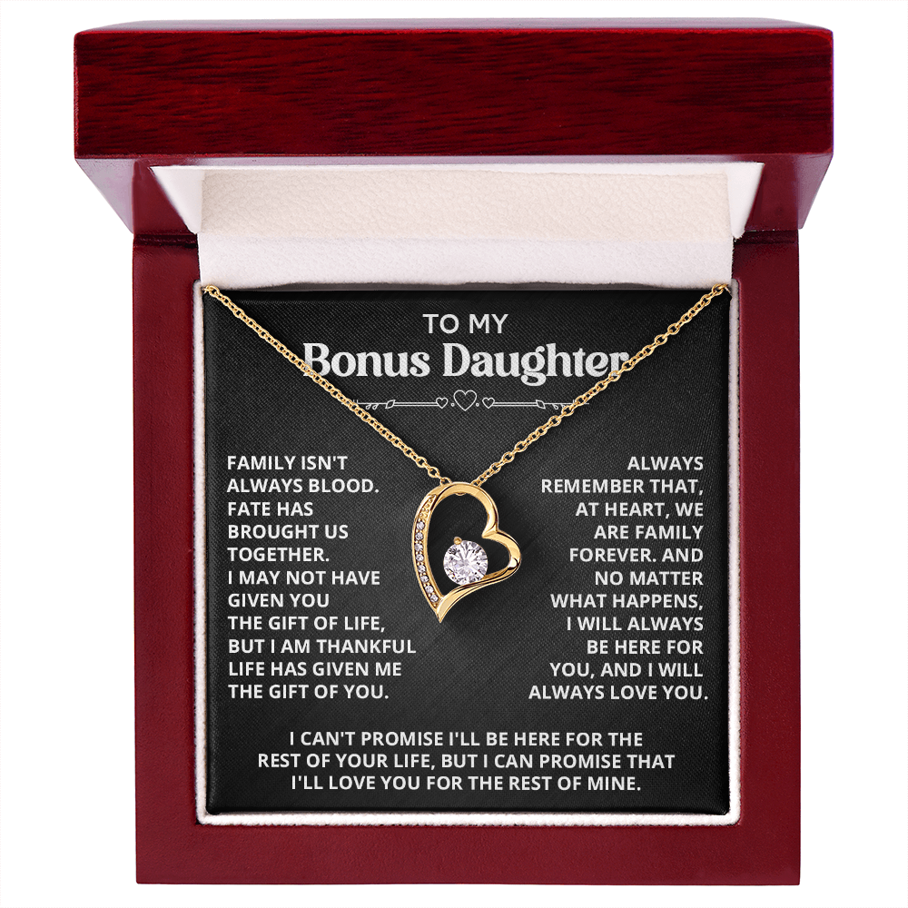 Necklace For Bonus Daughter - Forever Love Necklace - Black