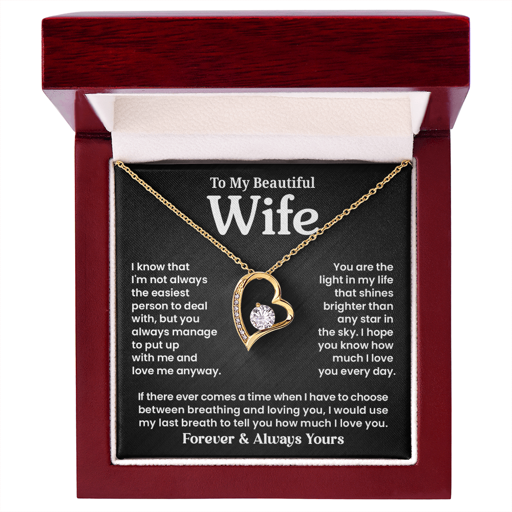 To My Wife - Breathing - Forever Love Necklace