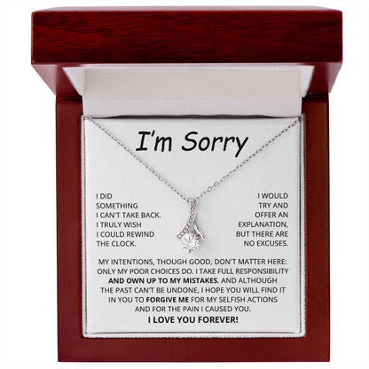 Im Sorry Gifts For Her, Apology Gifts For Her, I Am Sorry Gifts for Wife, Soulmate Gifts - I Take Full Responsibility - Giant Sorry Forgiveness Necklace with Message Card and Gift Box