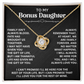 Necklace For Bonus Daughter - Love Knot Necklace - Black