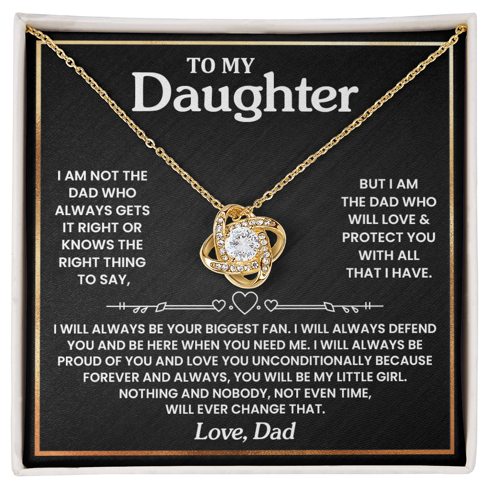 Daughter - Dad - Biggest Fan - Love Knot Necklace