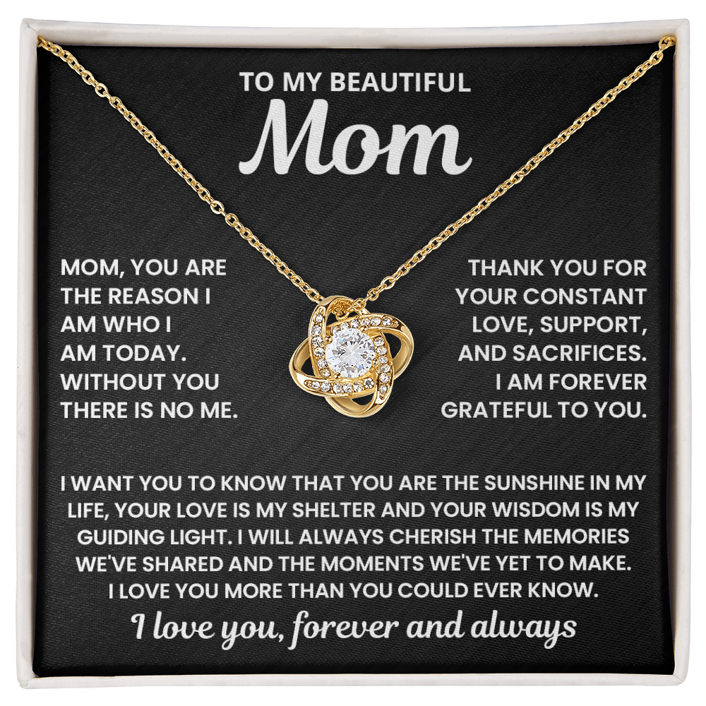 Mom - Without You There Is No Me - Love Knot Necklace