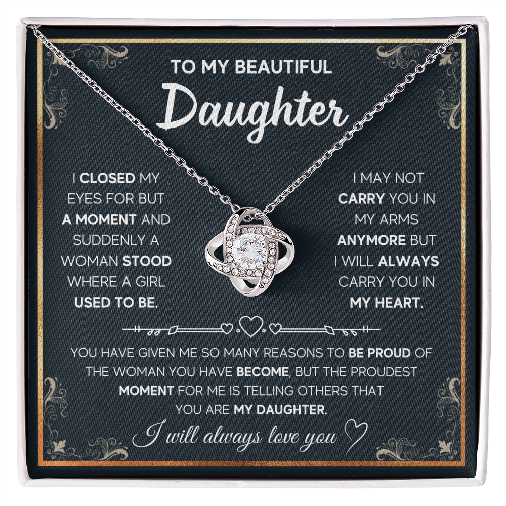 DS-1507606 - Daughter - I closed My Eyes - Love Knot Necklace