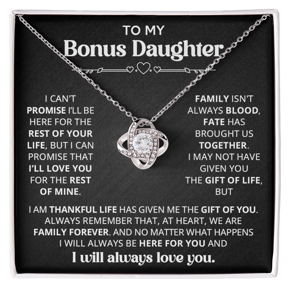 Necklace For Bonus Daughter From Dad - Love Knot Necklace
