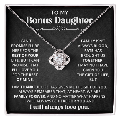 Necklace For Bonus Daughter From Dad - Love Knot Necklace