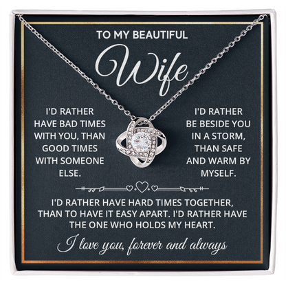 DS-1509039 - Wife  - I'd Rather have - Love Knot Necklace