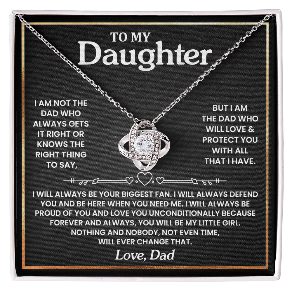 Daughter - Dad - Biggest Fan - Love Knot Necklace