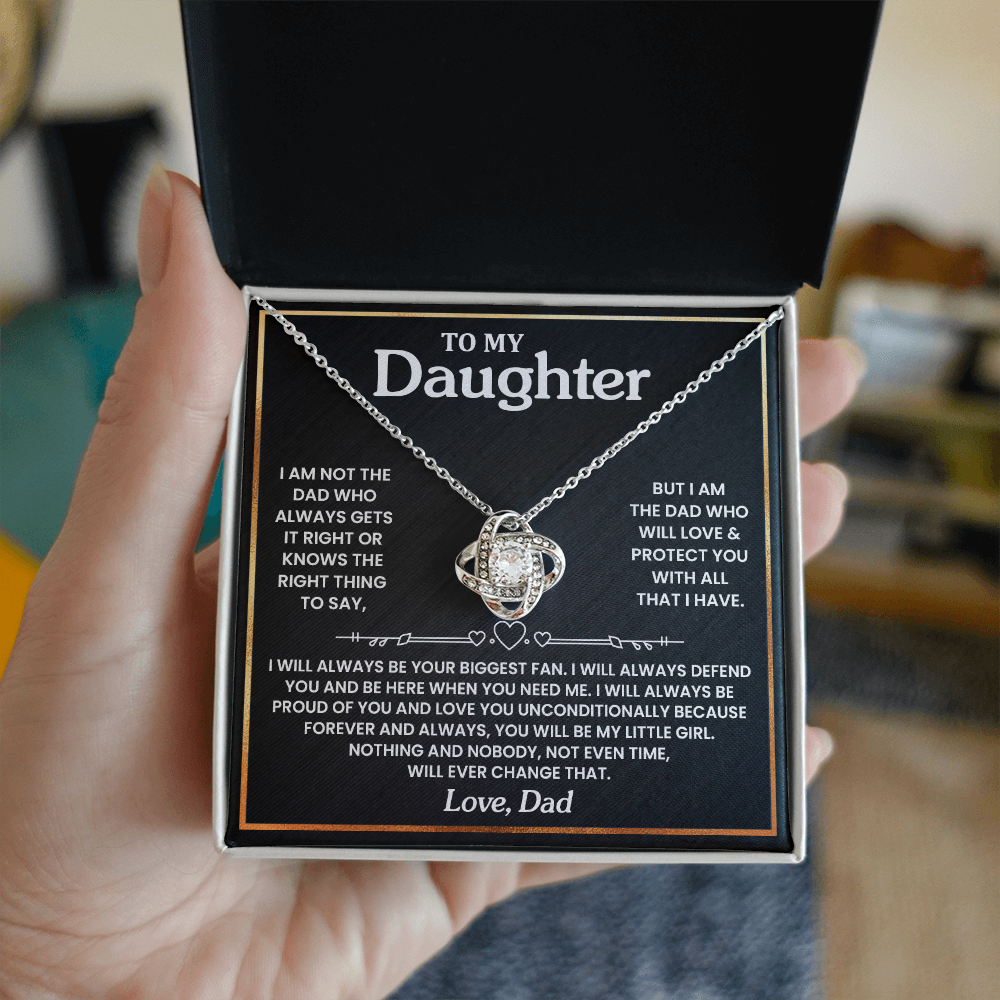 Daughter - Dad - Biggest Fan - Love Knot Necklace