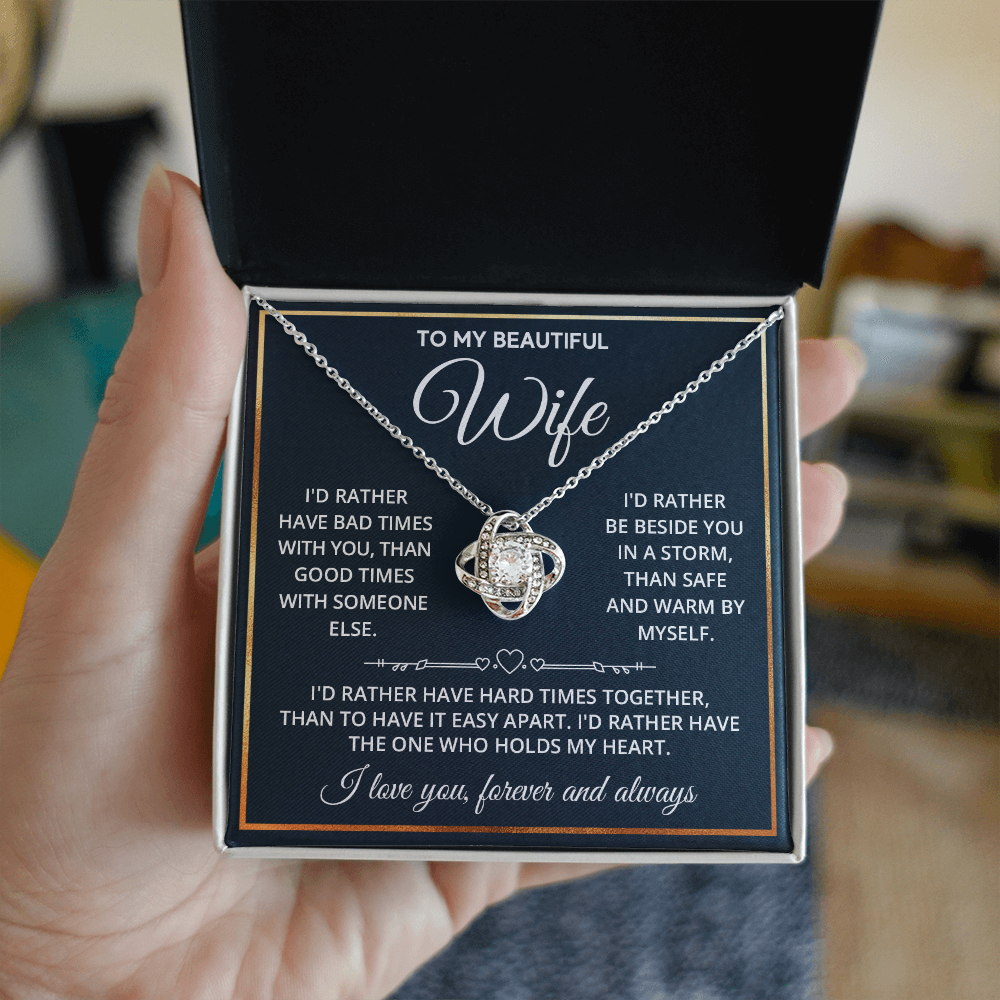 DS-1509039 - Wife  - I'd Rather have - Love Knot Necklace