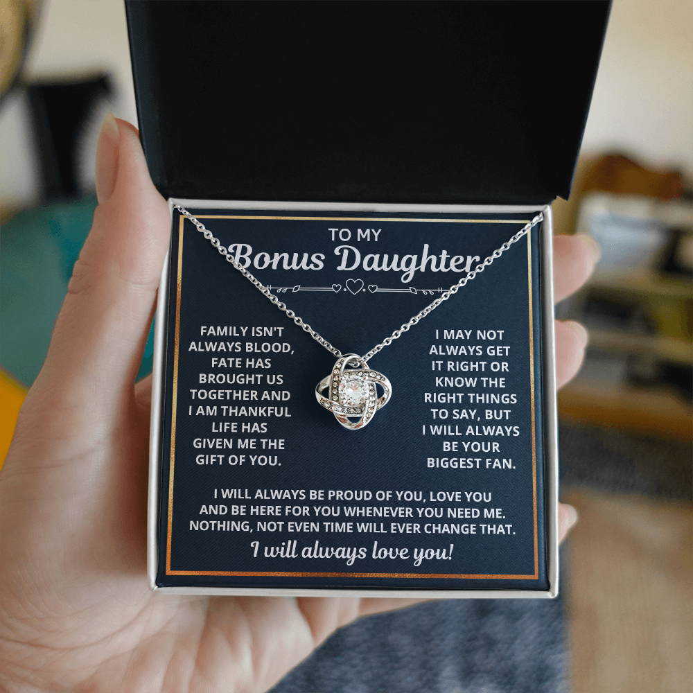 Necklace For Bonus Daughter - I May Not Always - Love Knot Necklace