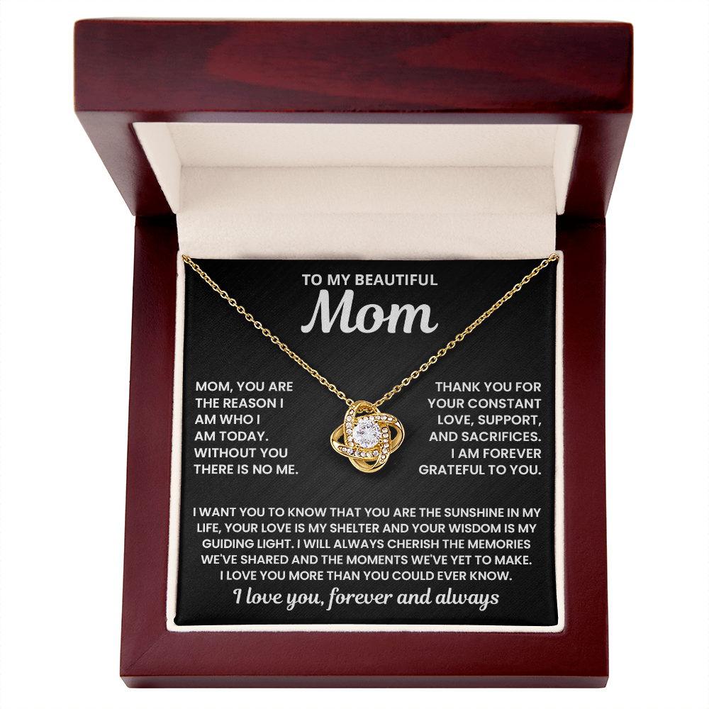 Mom - Without You There Is No Me - Love Knot Necklace
