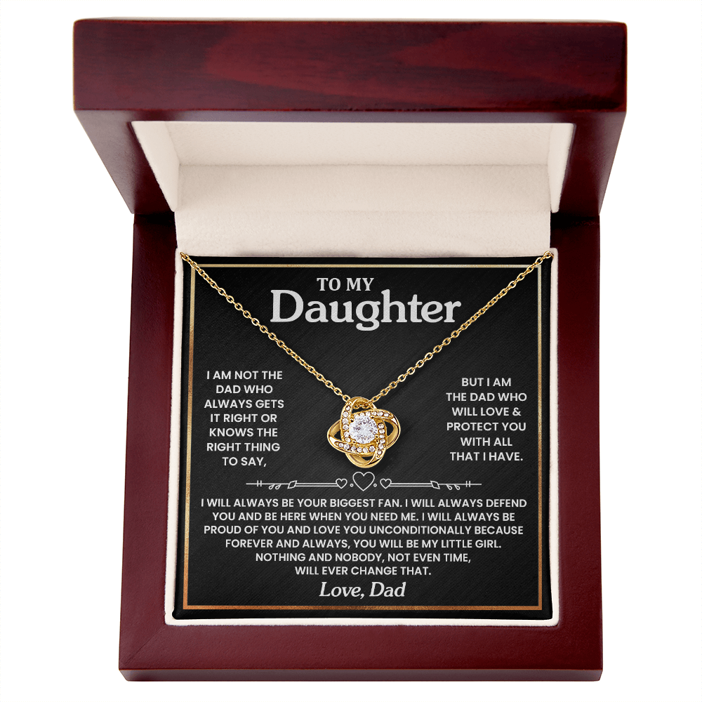 Daughter - Dad - Biggest Fan - Love Knot Necklace
