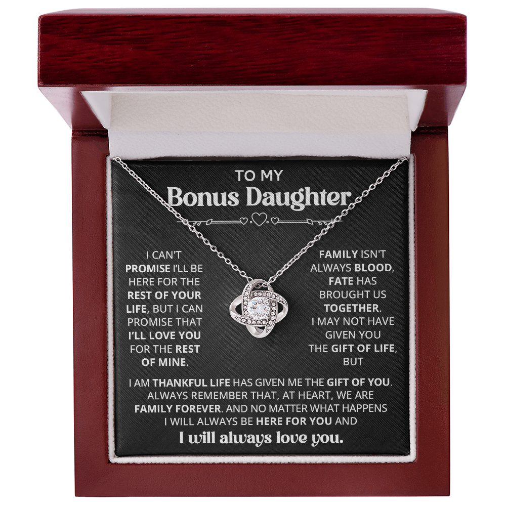 Necklace For Bonus Daughter From Dad - Love Knot Necklace